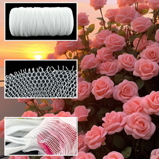 Rose Flower Wrap Net White Plastic Rose Bud Sleeves Net