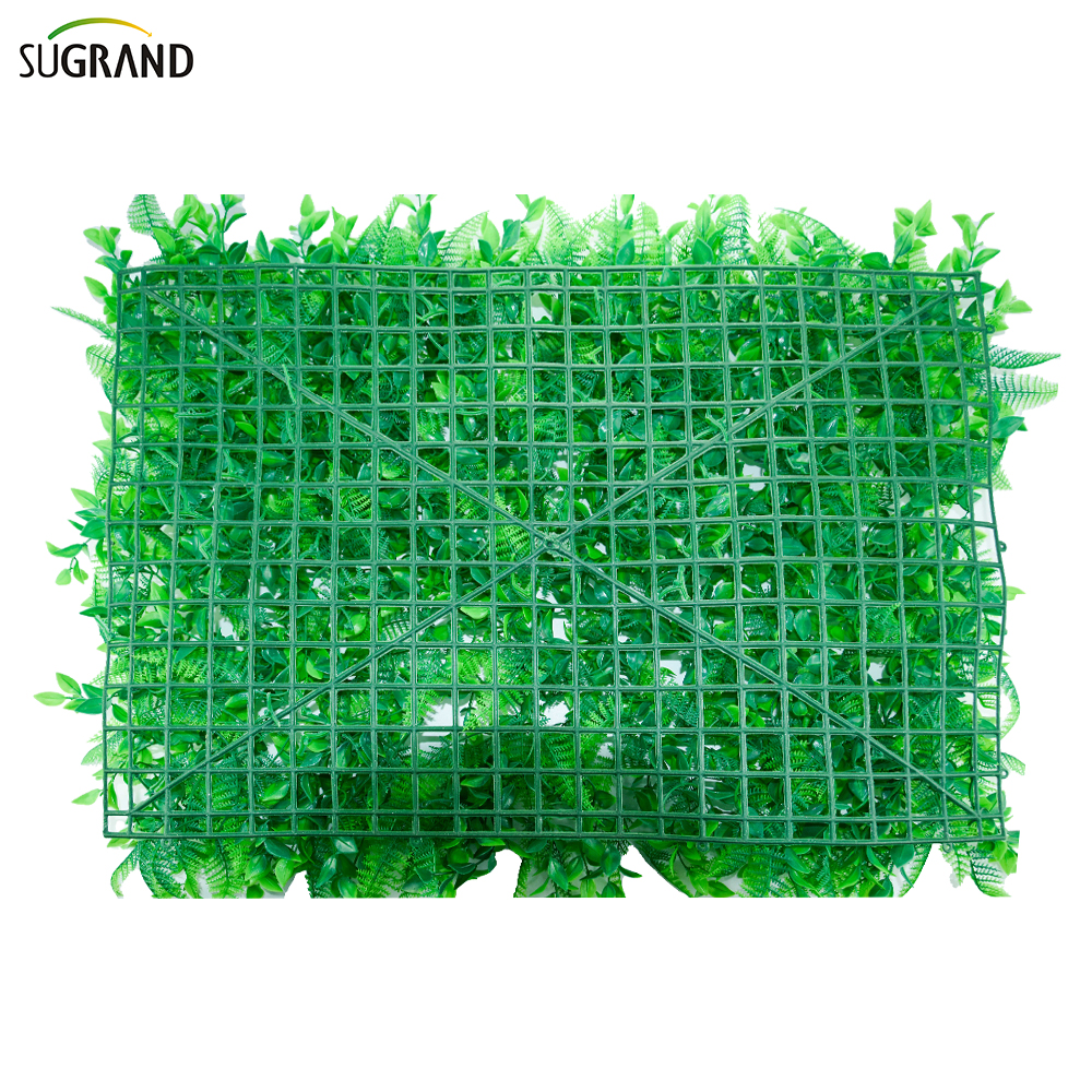 Plastic Faux Greenery Boxwood Plant UV Proof Artificial Grass Wall