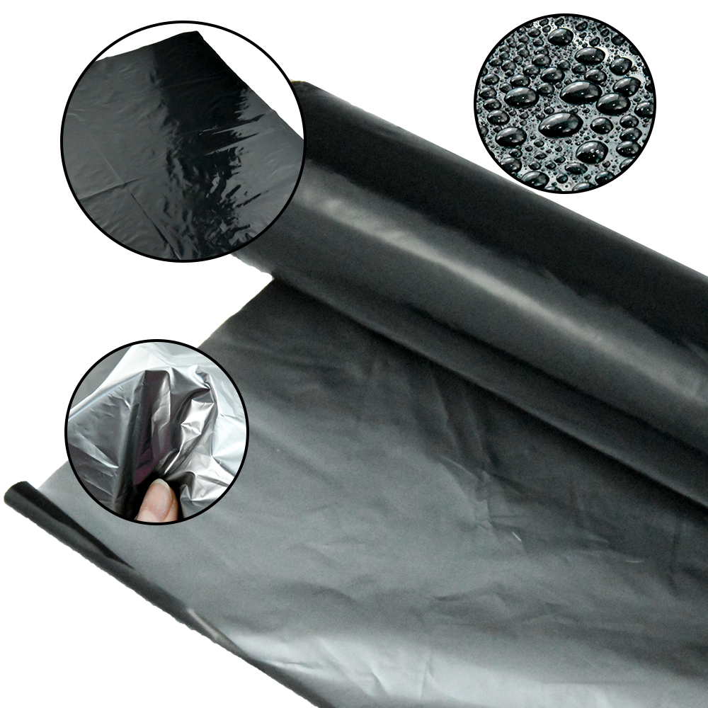 Black And Silver Agricultural Plastic Mulch Film Control Ground Cover