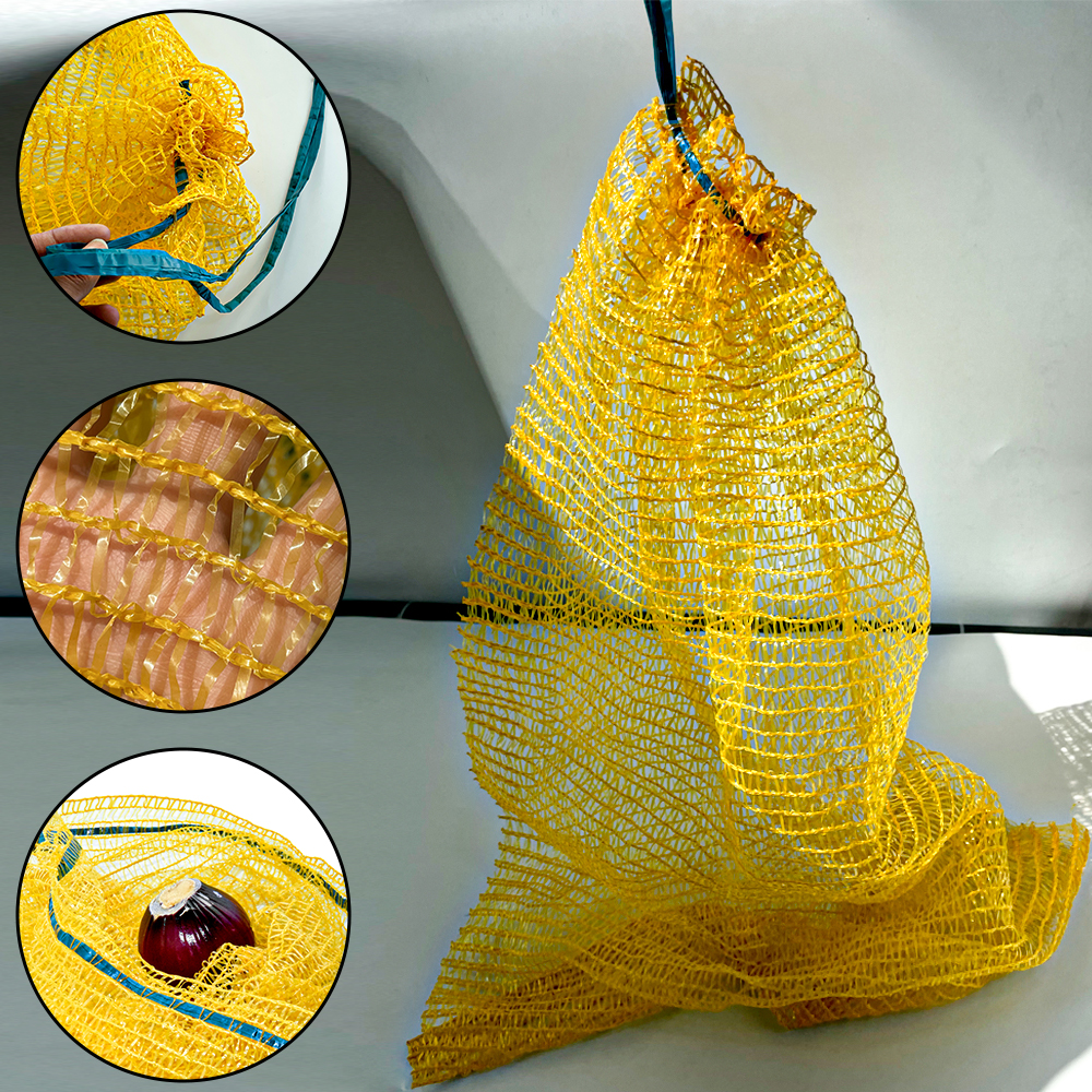 Manufacturer Produce Onions Bag PE Raschel Mesh Bags for Potato Packing 
